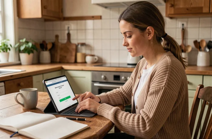 Utilisatrice se connectant au webmail de l'académie de Dijon depuis son domicile sur une tablette